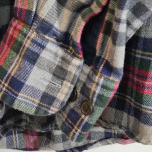 Lands’ End‎ Men’s XLT Tall Plaid Flannel Shirt Long Sleeve 100% Cotton Button Up - Picture 6 of 7